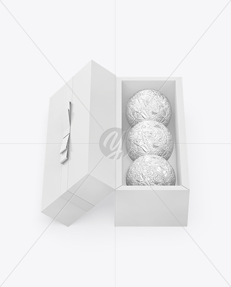 Box with Chocolates in Foil Mockup