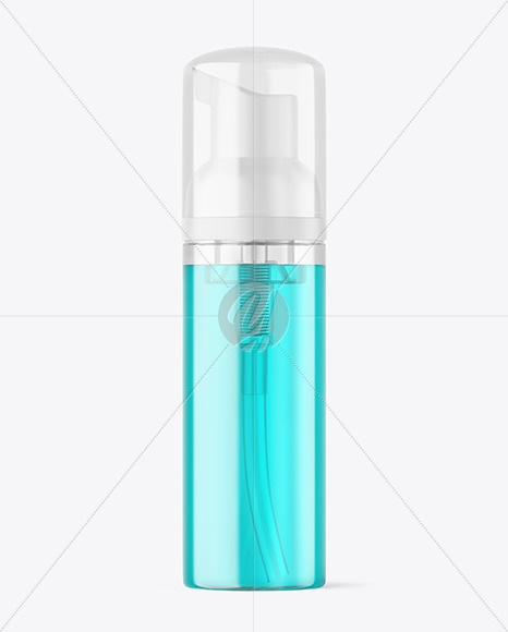 Color Liquid Cosmetic Bottle with Pump Mockup