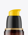 Amber Cosmetic Bottle with Pump Mockup