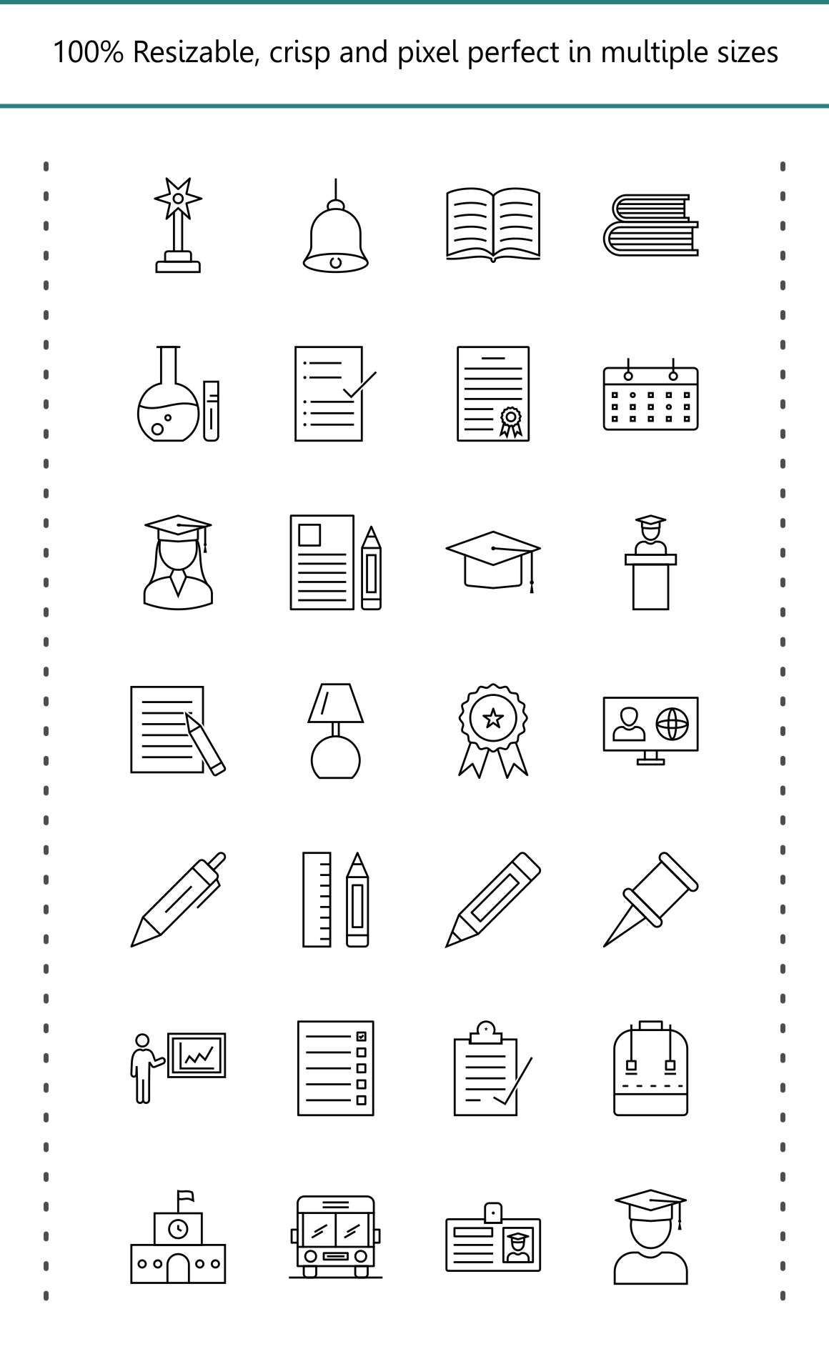 28 Academic Line Black icons