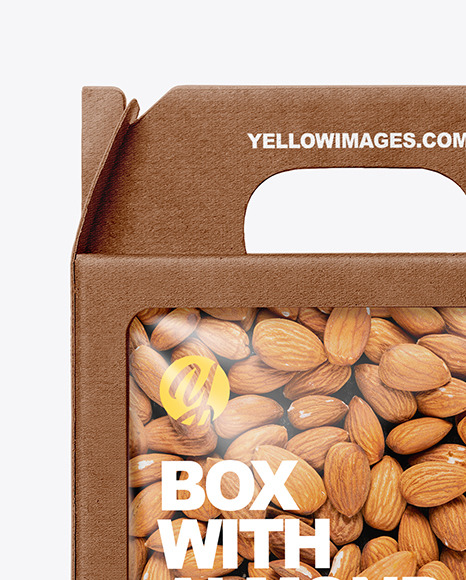 Kraft Box w/ Almond Nuts Mockup