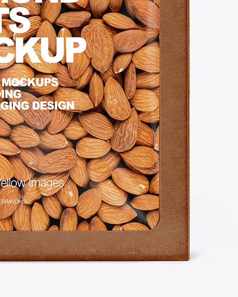 Kraft Box w/ Almond Nuts Mockup