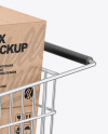 Shopping Cart W/ 4 Kraft Boxes Mockup