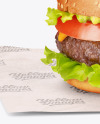 Burger on Paper Sheet Mockup