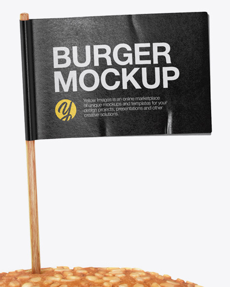 Burger on Paper Sheet Mockup