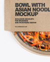 Paper Bowl With Asian Noodles Mockup