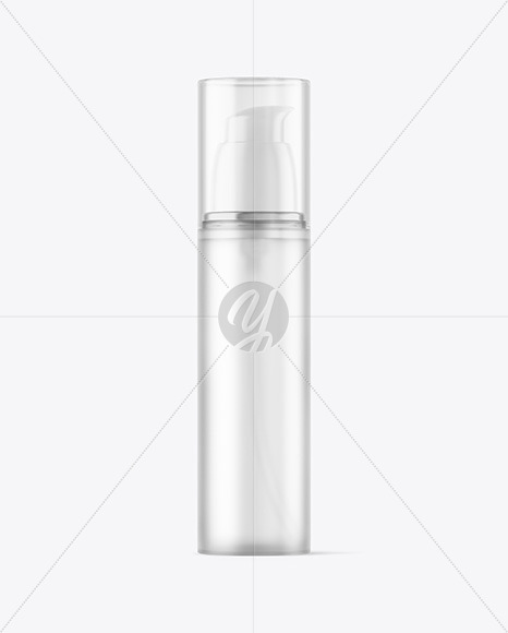 Frosted Cosmetic Bottle with Pump Mockup