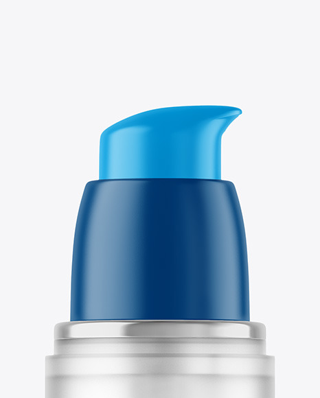 Frosted Cosmetic Bottle with Pump Mockup