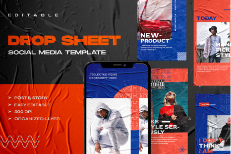 Drop Sheet - Streetwear Instagram Stories & Post - Social media stories