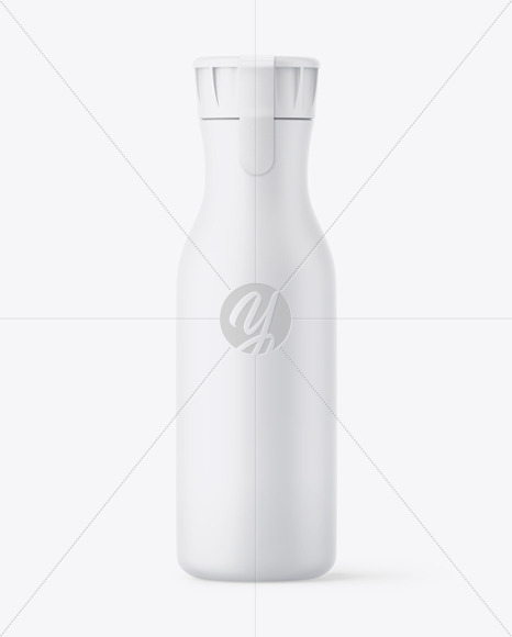 Matte Plastic Bottle With Sticker Mockup