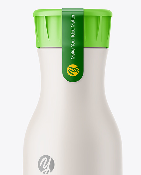 Matte Plastic Bottle With Sticker Mockup