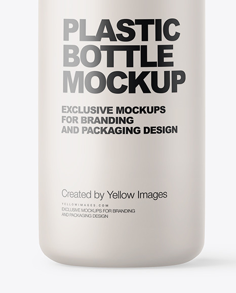 Matte Plastic Bottle With Sticker Mockup