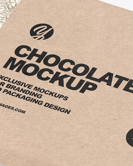 Chocolate Bar in Kraft Packaging Mockup