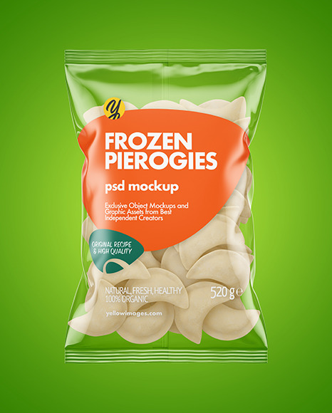 Plastic Bag With Frozen Pierogies Mockup