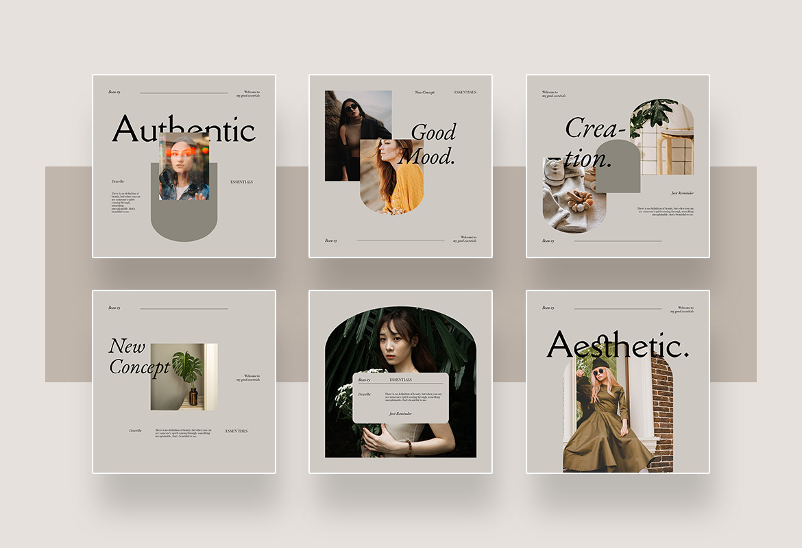 Elegant Beauty Instagram Post and Story Template Elegant Beauty Instagram Post and Story Template