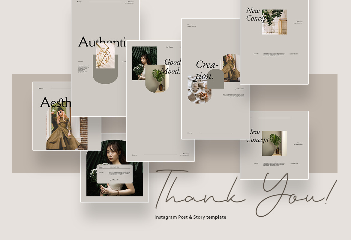Elegant Beauty Instagram Post and Story Template Elegant Beauty Instagram Post and Story Template