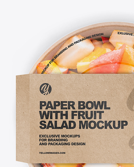 Paper Bowl with Fruit Salad Mockup