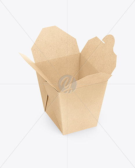 Opened Kraft Paper Noodles Box Mockup