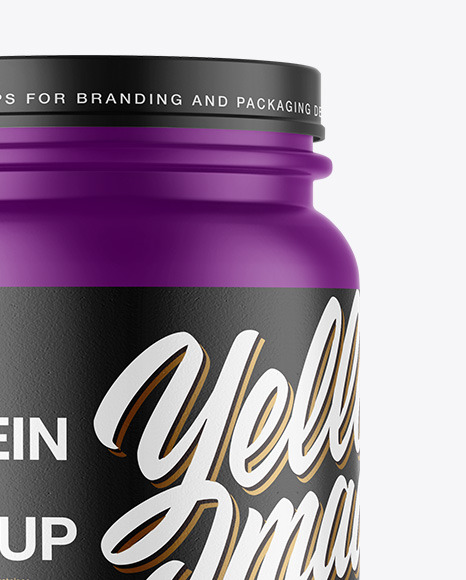 Matte Plastic Protein Jar Mockup