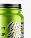 Glossy Metallic Protein Jar Mockup