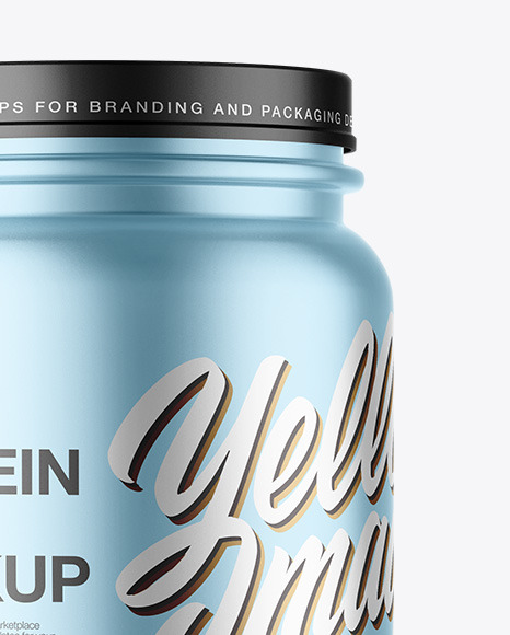 Matte Metallic Protein Jar Mockup