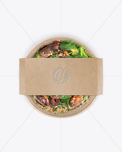 Paper Bowl With Vegan Salad Mockup