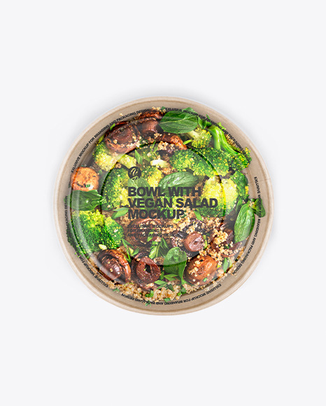 Paper Bowl With Vegan Salad Mockup