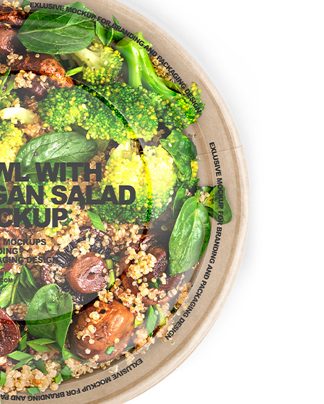 Paper Bowl With Vegan Salad Mockup