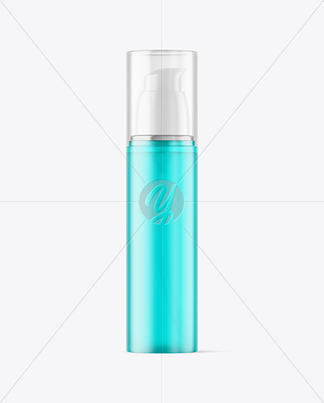 Frosted Color Plastic Bottle with Pump Mockup