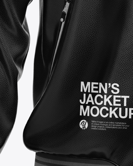 Men's Leather Bomber Jacket Mockup