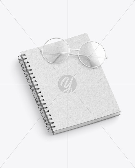 Kraft Notebook w/Glasses Mockup