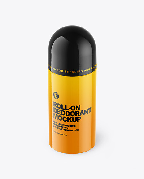 Plastic Glossy Roll-On Deodorant Mockup