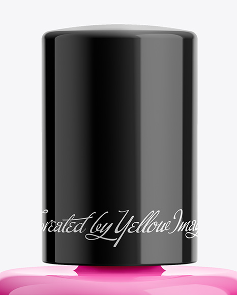 Glossy Nail Polish Bottle Mockup - Front View