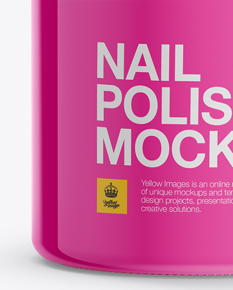 Glossy Nail Polish Bottle Mockup - Front View