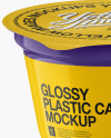 Glossy Plastic Cup with Foil Lid Mockup (High-Angle Shot)