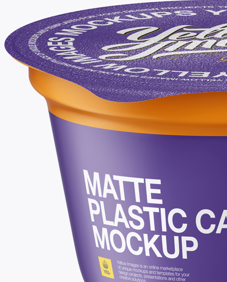 Matte Plastic Cup with Foil Lid Mockup (High-Angle Shot)