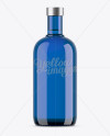 700ml Blue Glass Dry Gin Bottle Mockup