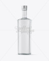 500ml Square Clear Glass Vodka Bottle Mockup - Half Side View