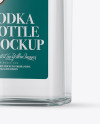 500ml Square Clear Glass Vodka Bottle Mockup - Half Side View