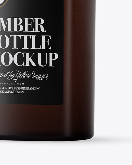 500ml Frosted Amber Glass Bottle Mockup - Half Side View 500ml Frosted Amber Glass Bottle Mockup - Half Side View