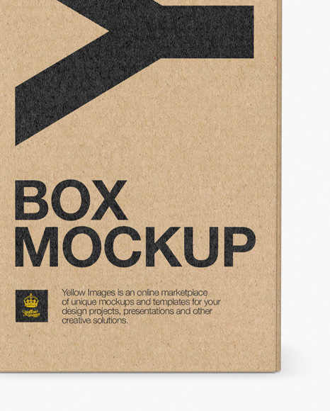 Kraft Box Mockup - Front View (High-Angle Shot)