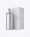 Metallic Plastic Bottle With Carton Box Mockup