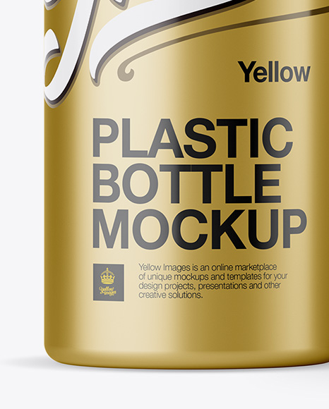 Metallic Plastic Bottle With Carton Box Mockup