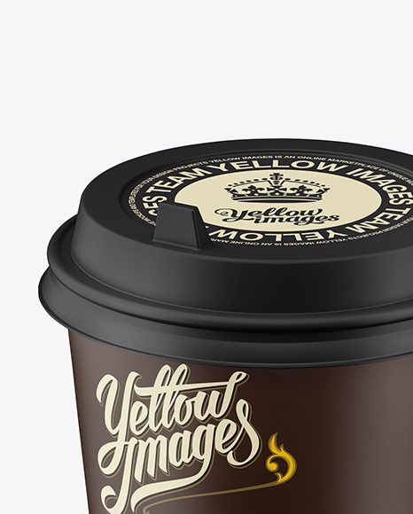 Matte Coffee Cup Mockup (High-Angle Shot)