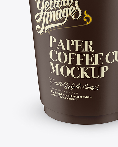 Matte Coffee Cup Mockup (High-Angle Shot)