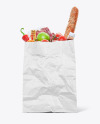 Kraft Paper Bag with Food Mockup