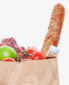 Kraft Paper Bag with Food Mockup