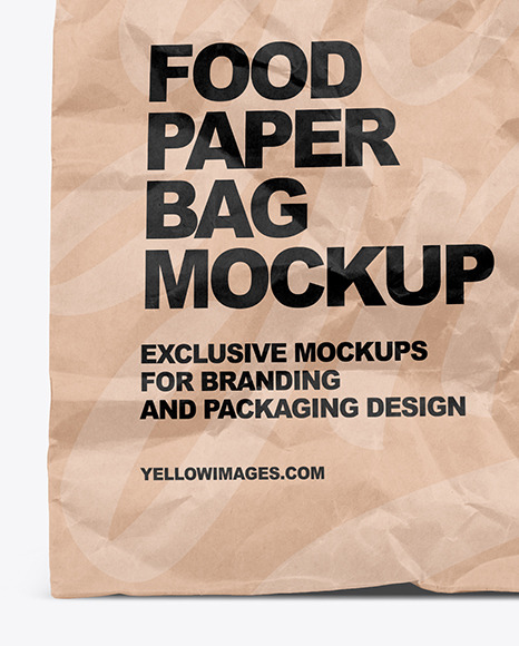 Kraft Paper Bag with Food Mockup