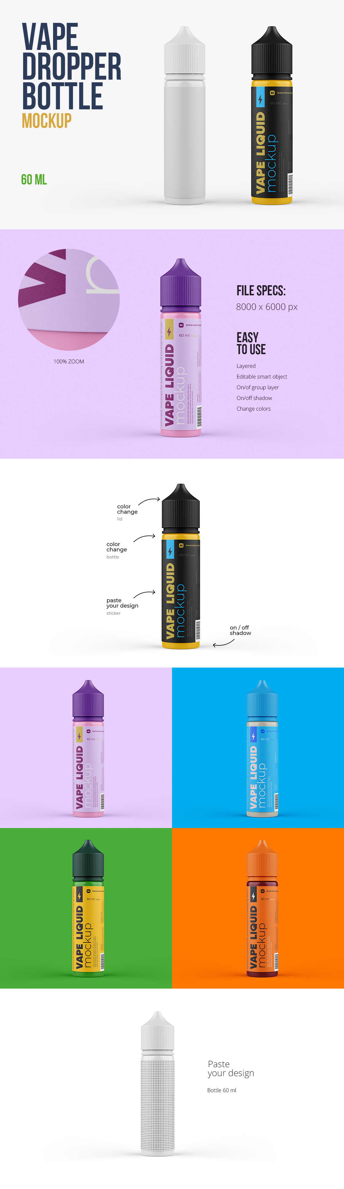 Vape Dropper Bottle Mockup 60ml