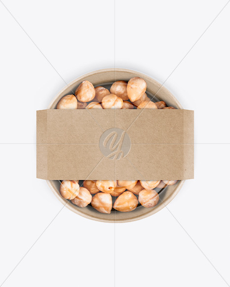 Paper Bowl With Hazelnut Mockup